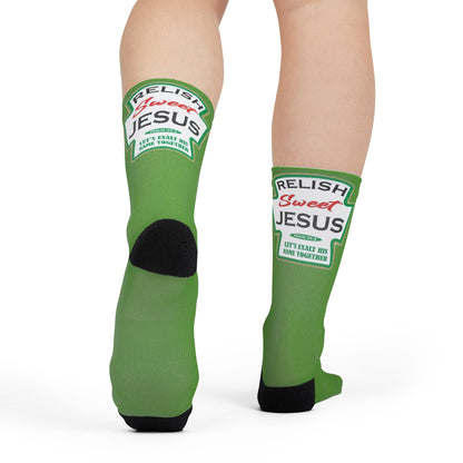 Relish Sweet Jesus Ketchup Bottle Crew Socks - Ramshackle Shack