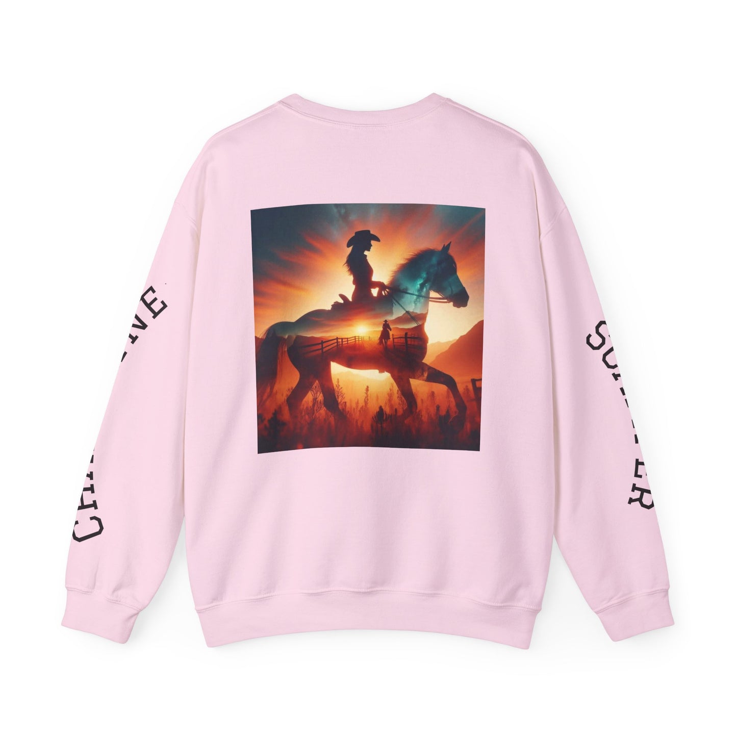 Nothing So Wild personalized Western rider crewneck sweatshirt with custom photo and sleeve name, casual unisex apparel.