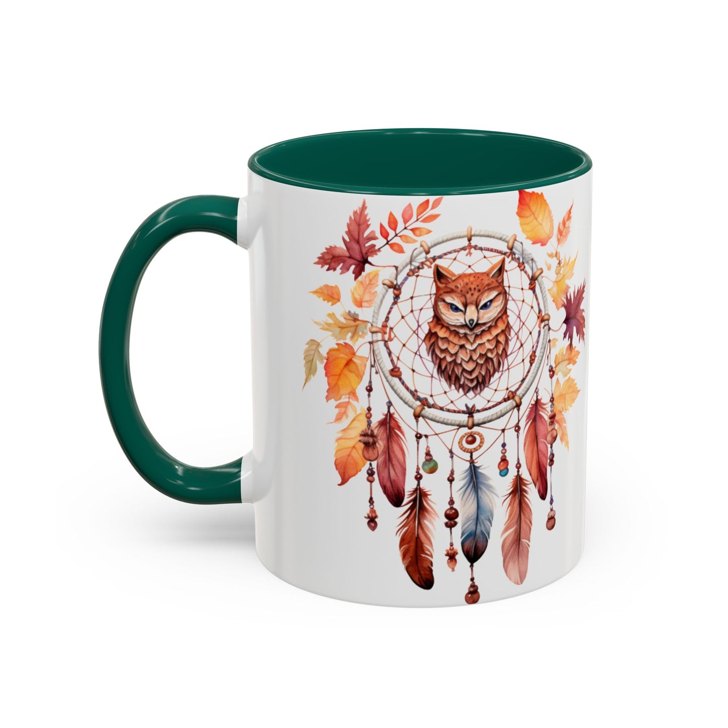 Autumn Owl Dreamcatcher Mug — Fall Leaves Coffee Cup (11oz & 15oz) - Ramshackle Shack