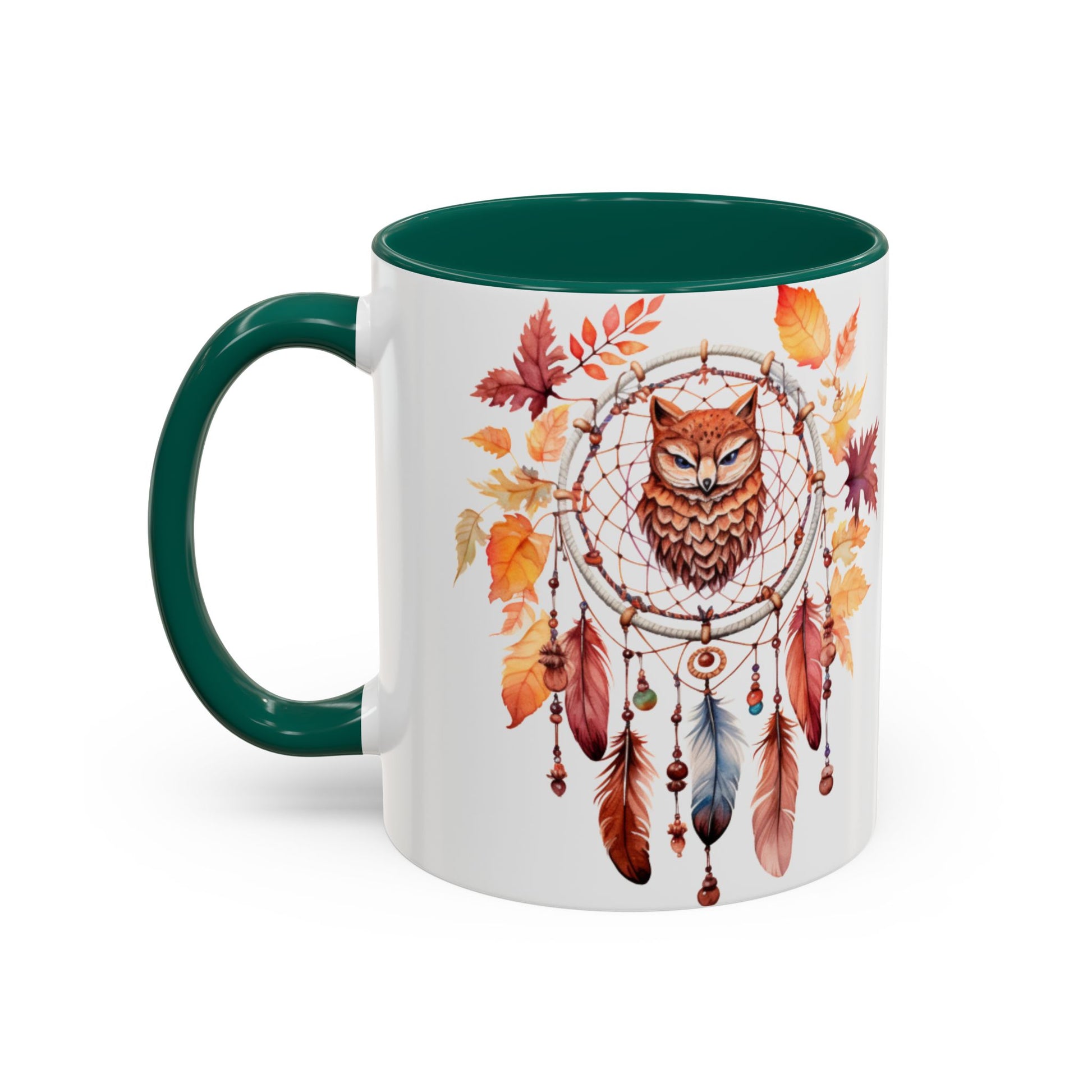 Autumn Owl Dreamcatcher Mug — Fall Leaves Coffee Cup (11oz & 15oz) - Ramshackle Shack