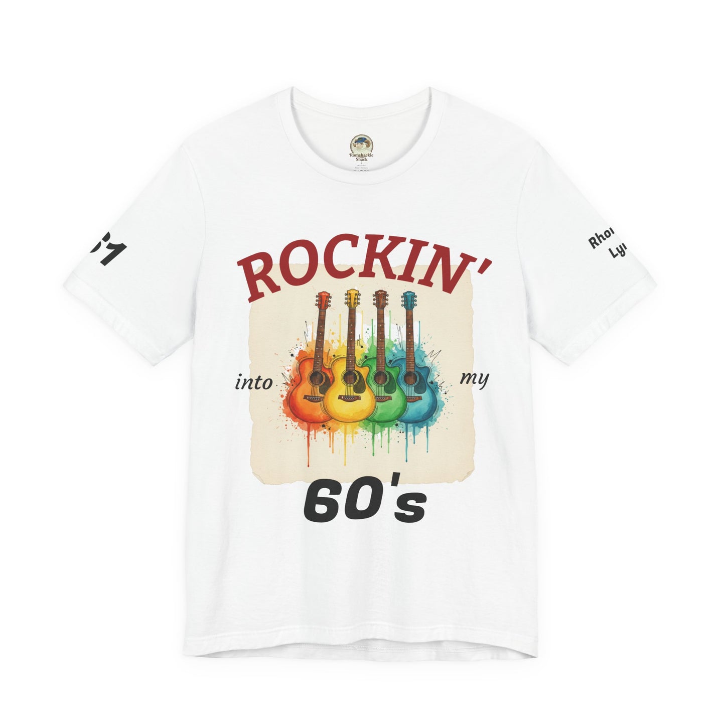 Watercolor Rainbow Guitars T Shirt  Acoustic Guitar Art Tee - Ramshackle Shack