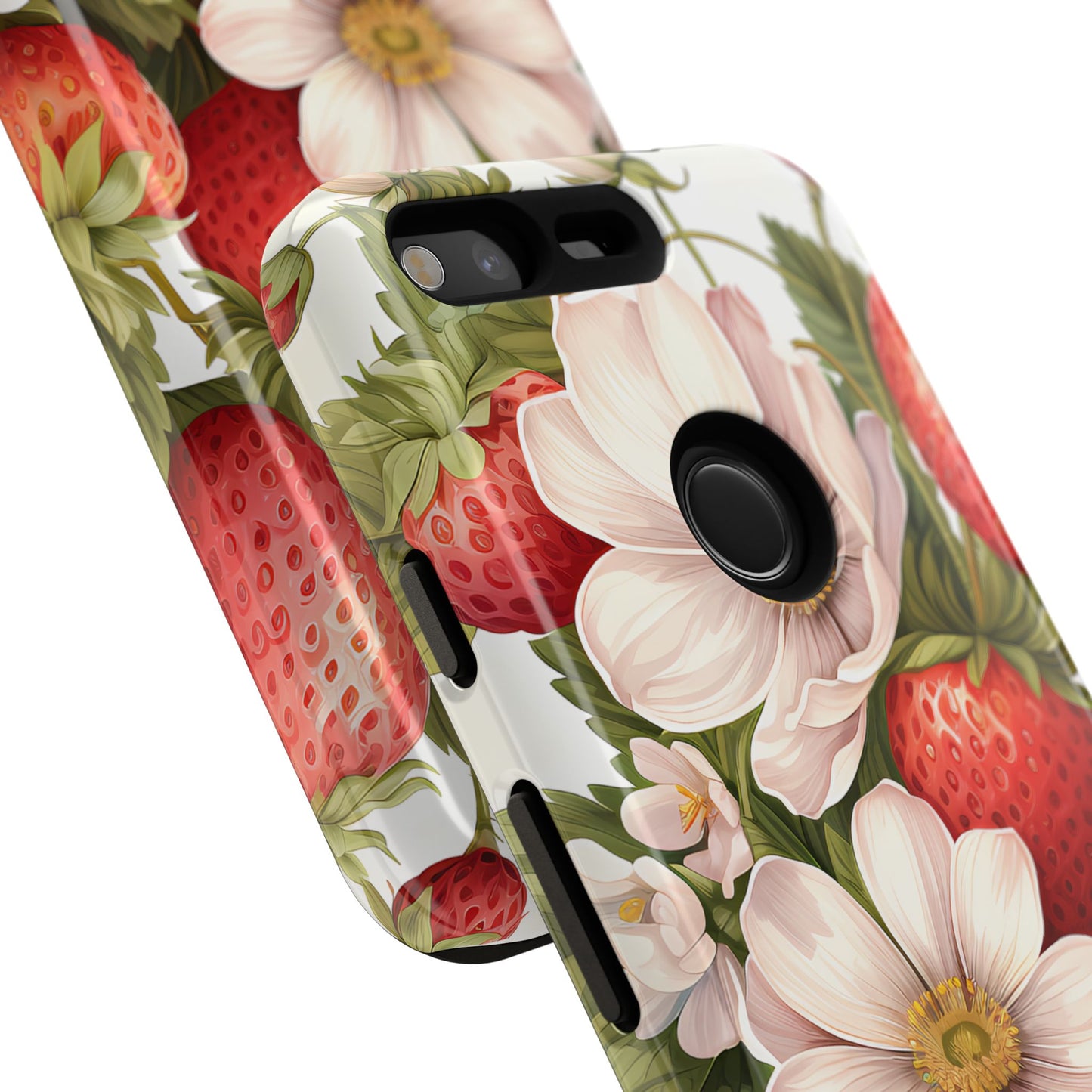 Strawberry Blossom Phone Case — Floral Protective Tough Case - Ramshackle Shack