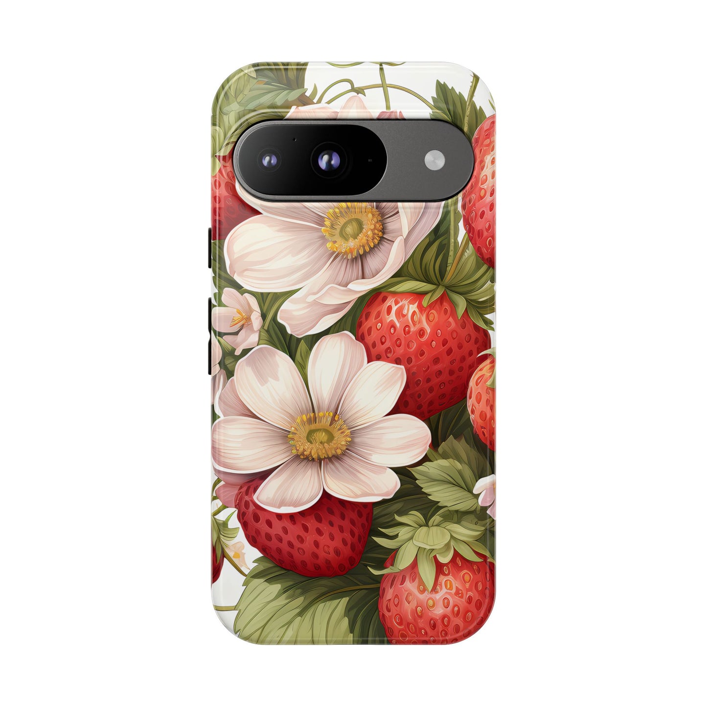 Strawberry Blossom Phone Case — Floral Protective Tough Case - Ramshackle Shack
