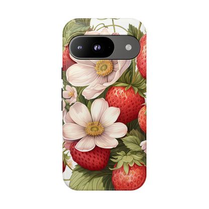 Strawberry Blossom Phone Case — Floral Protective Tough Case - Ramshackle Shack