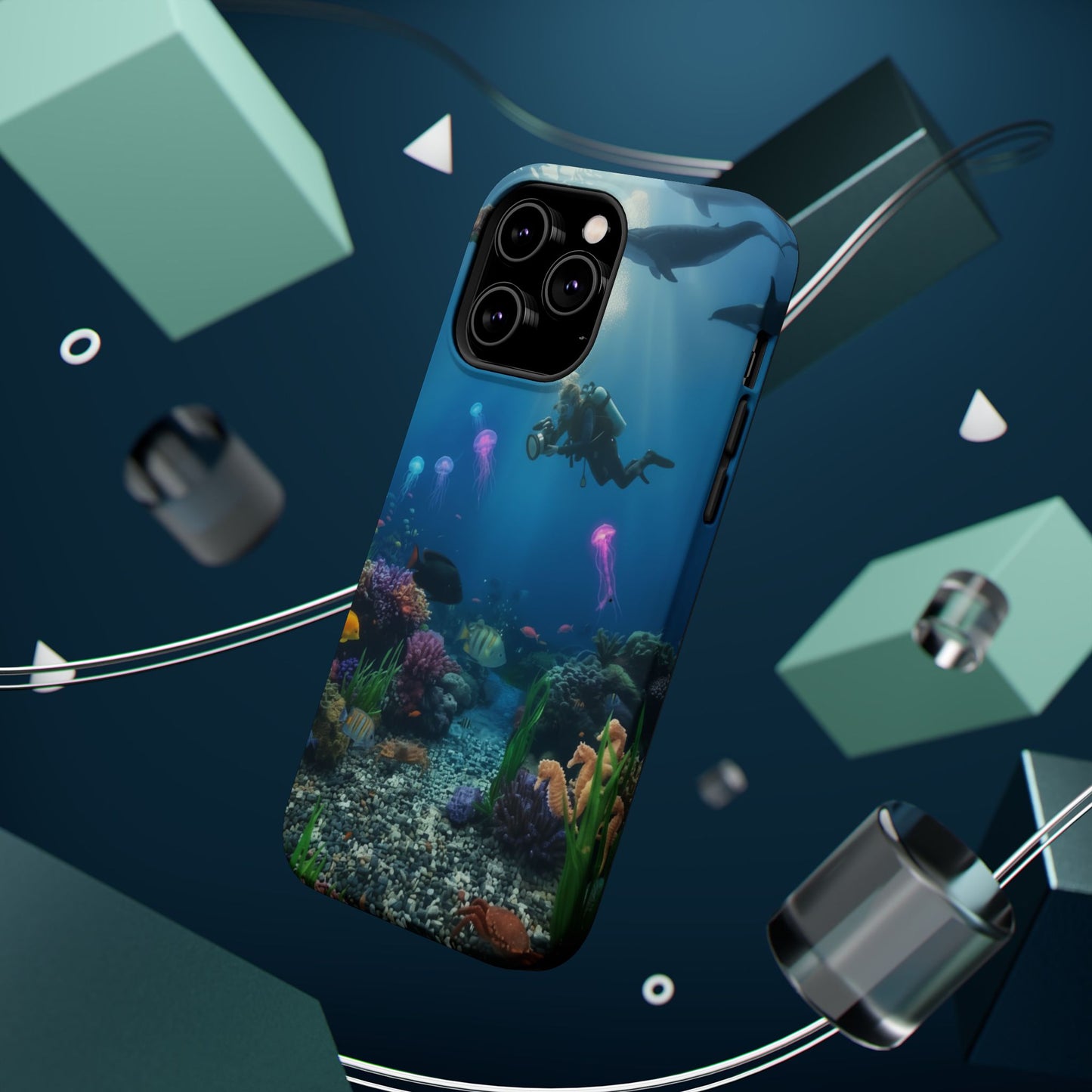 Underwater Diver Phone Case — Magnetic Impact‑Resistant Ocean Design