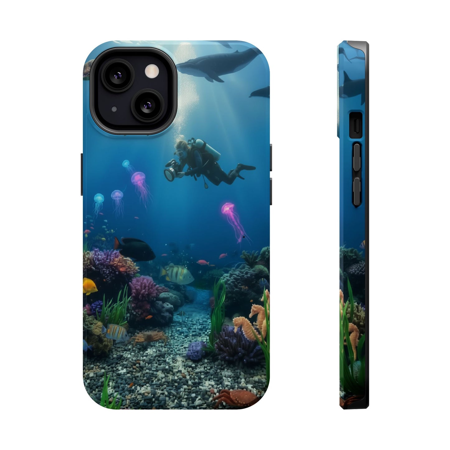 Underwater Diver Phone Case — Magnetic Impact‑Resistant Ocean Design