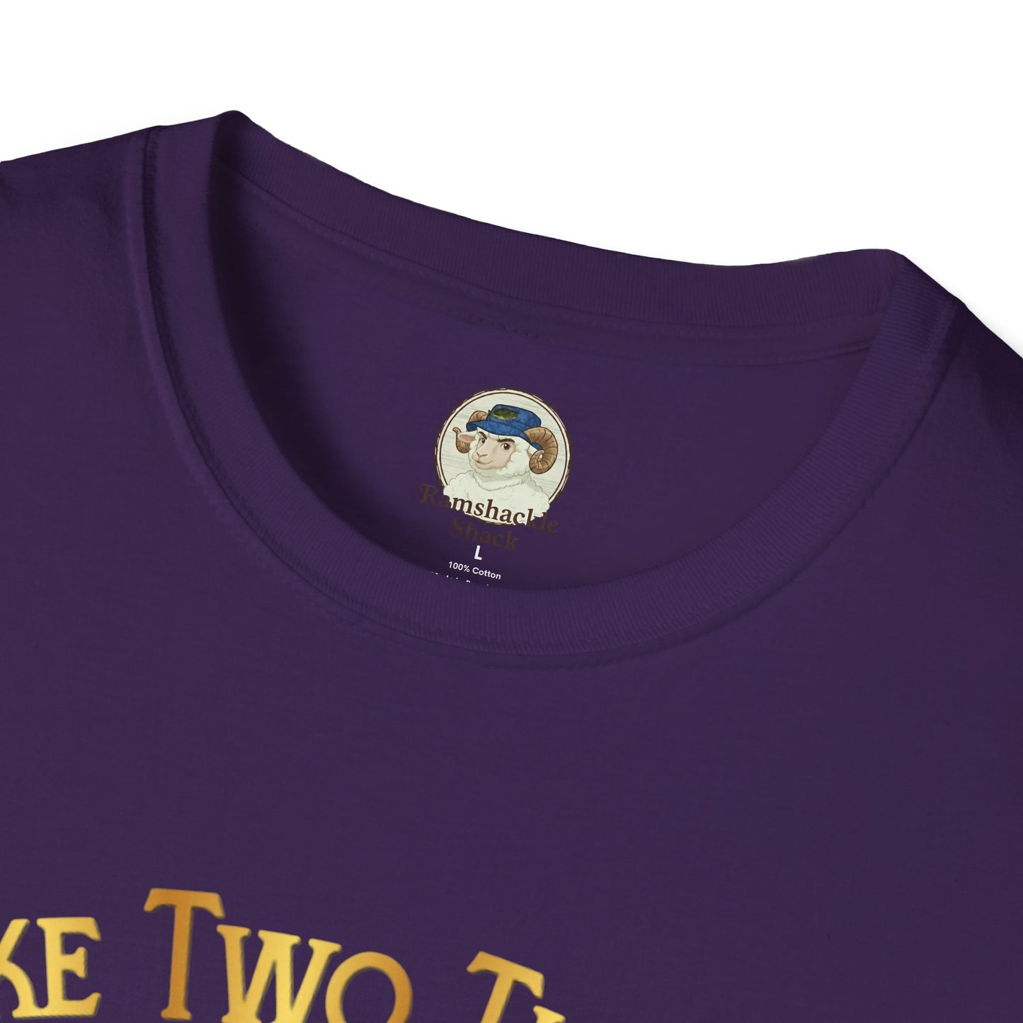 Graphic T-Shirt by Printify featuring humorous text "I Like Two Things: Titties and Tacos" on a casual taco-themed t-shirt.