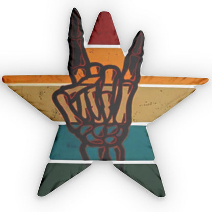 Rock n Roll Hand Sign Star Pillow — Custom Shaped Music Pillow - Ramshackle Shack