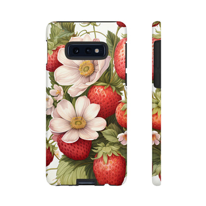 Strawberry Blossom Phone Case — Floral Protective Tough Case - Ramshackle Shack