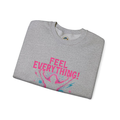 Crewneck Sweatshirt — "Feel Everything! Revive & Rebel" Inspirational Graphic - Ramshackle Shack