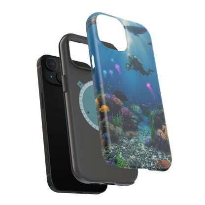 Underwater Diver Phone Case — Magnetic Impact‑Resistant Ocean Design