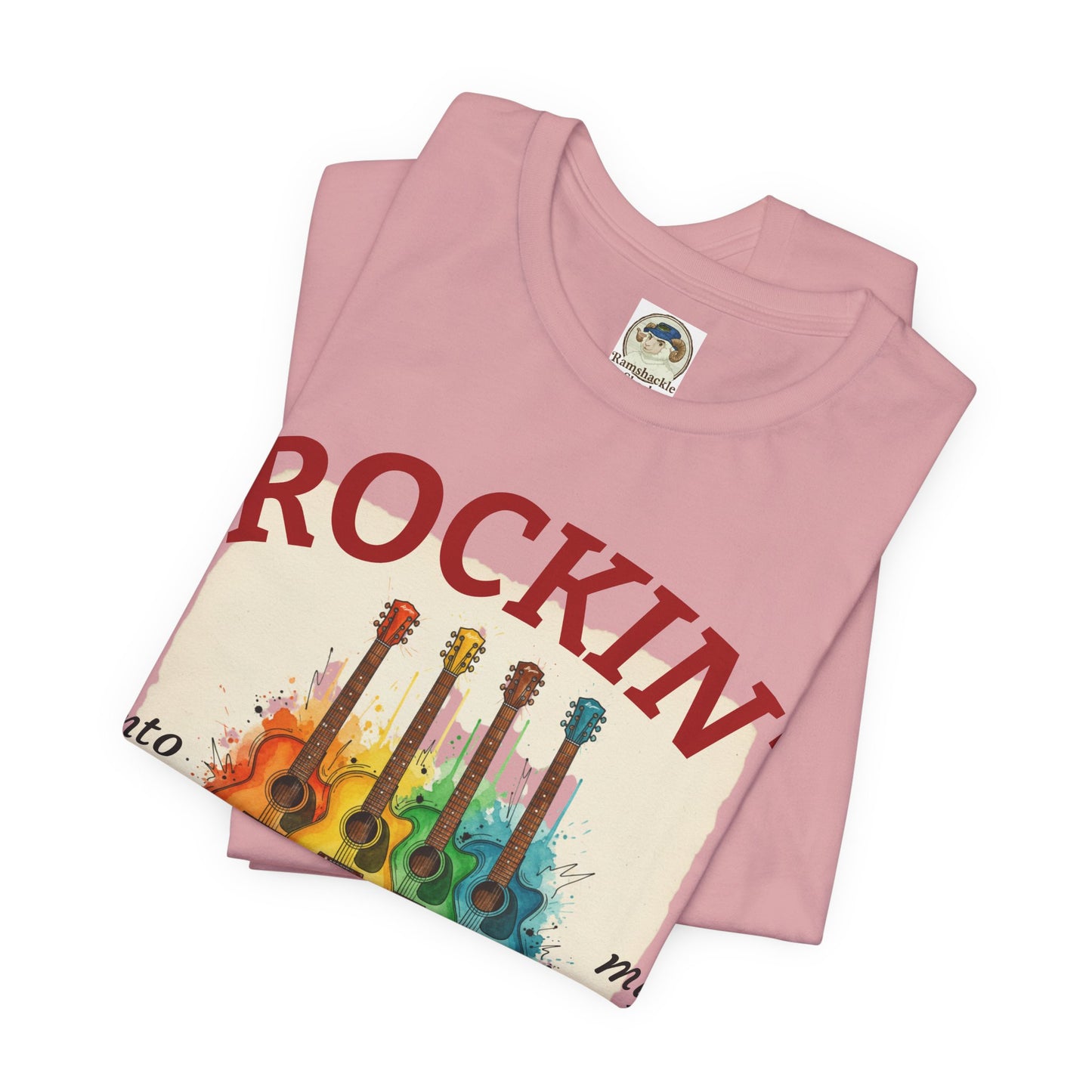 Watercolor Rainbow Guitars T Shirt  Acoustic Guitar Art Tee - Ramshackle Shack
