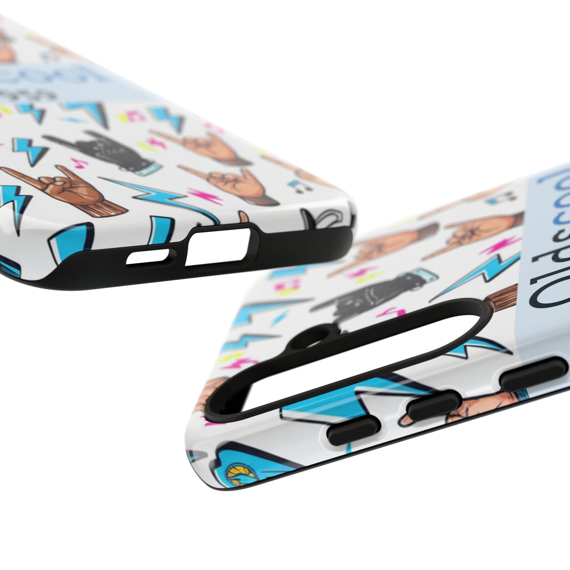 Retro Rock 'Oldscool 1959' Phone Case – Lightning & Rock Hand Pattern - Ramshackle Shack