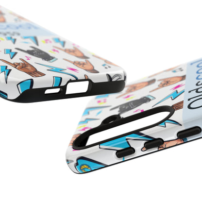 Retro Rock 'Oldscool 1959' Phone Case – Lightning & Rock Hand Pattern - Ramshackle Shack