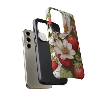 Strawberry Blossom Phone Case — Floral Protective Tough Case - Ramshackle Shack