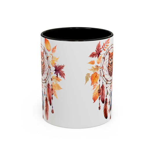 Autumn Owl Dreamcatcher Mug — Fall Leaves Coffee Cup (11oz & 15oz) - Ramshackle Shack