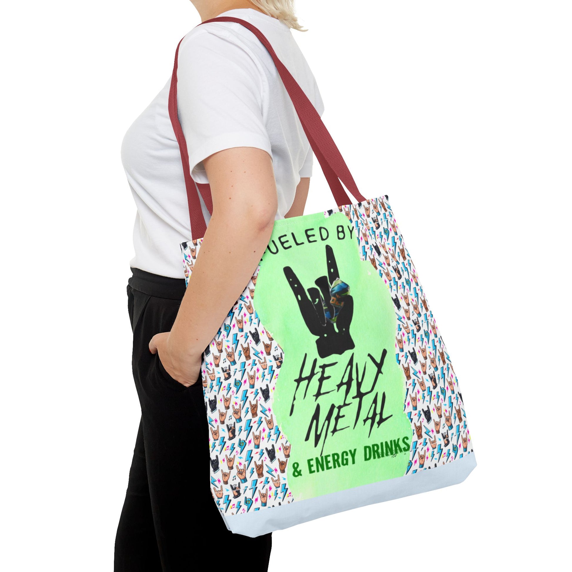 Heavy Metal & Energy Drinks Tote Bag — Neon Rock Energy Design - Ramshackle Shack
