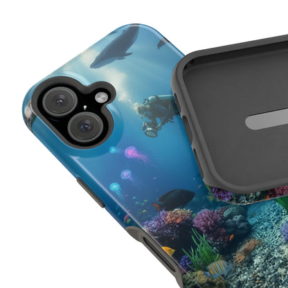 Underwater Diver Phone Case — Magnetic Impact‑Resistant Ocean Design