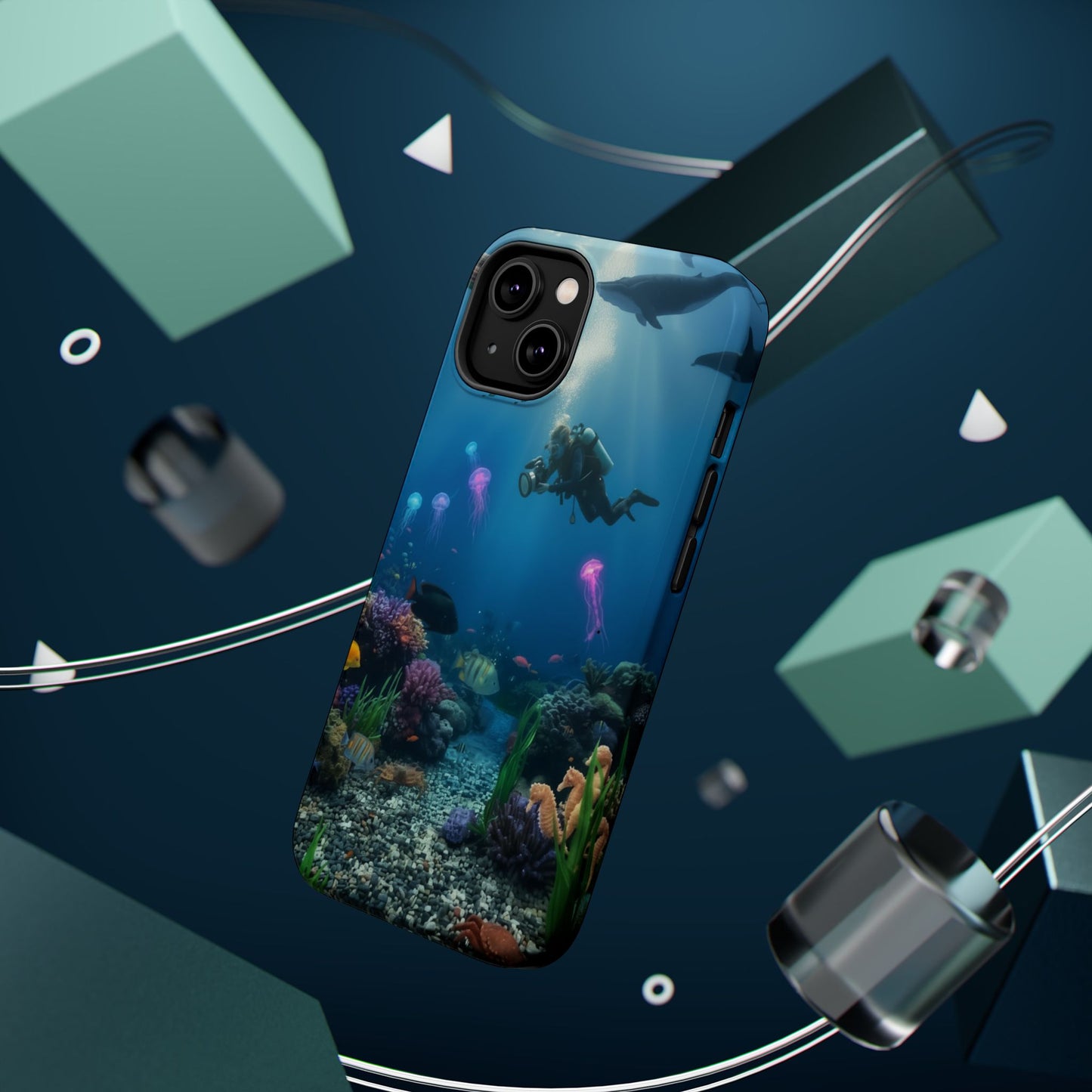 Underwater Diver Phone Case — Magnetic Impact‑Resistant Ocean Design