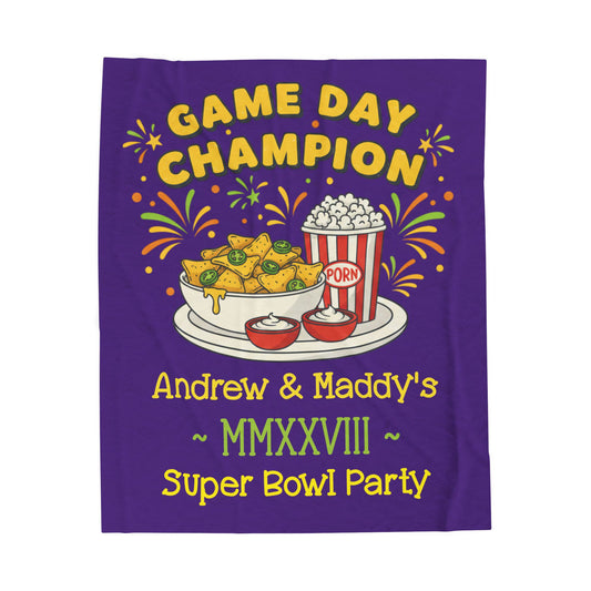 Game Day Champion Blanket | Super Bowl Party, Game Day Humor - Ramshackle Shack