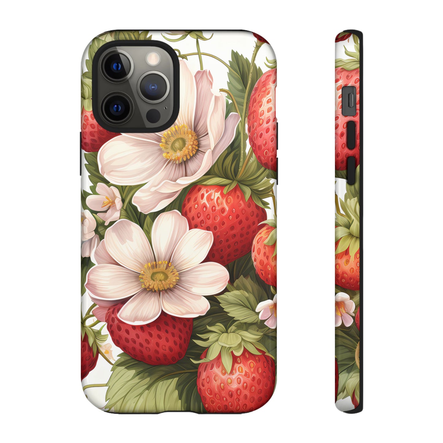 Strawberry Blossom Phone Case — Floral Protective Tough Case - Ramshackle Shack