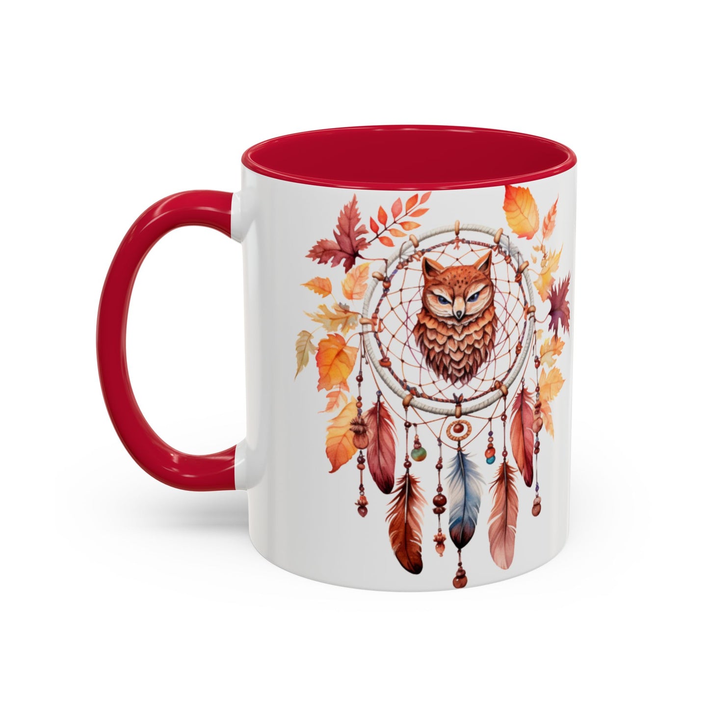 Autumn Owl Dreamcatcher Mug — Fall Leaves Coffee Cup (11oz & 15oz) - Ramshackle Shack