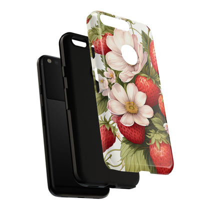 Strawberry Blossom Phone Case — Floral Protective Tough Case - Ramshackle Shack