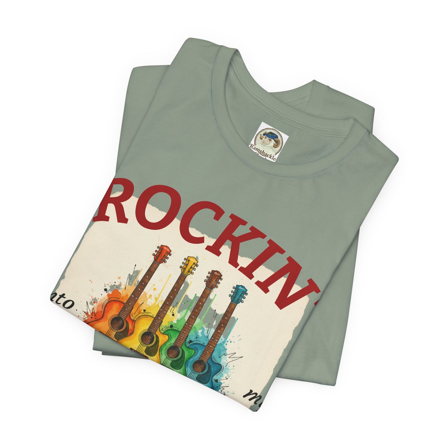 Watercolor Rainbow Guitars T Shirt  Acoustic Guitar Art Tee - Ramshackle Shack