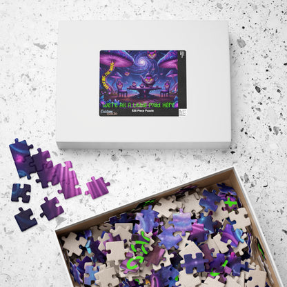 Customizable Puzzle — Psychedelic Mushroom Garden Tea Party with Cheshire Cats (110–1014 pcs) - Ramshackle Shack