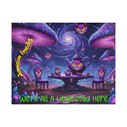 Customizable Puzzle — Psychedelic Mushroom Garden Tea Party with Cheshire Cats (110–1014 pcs) - Ramshackle Shack