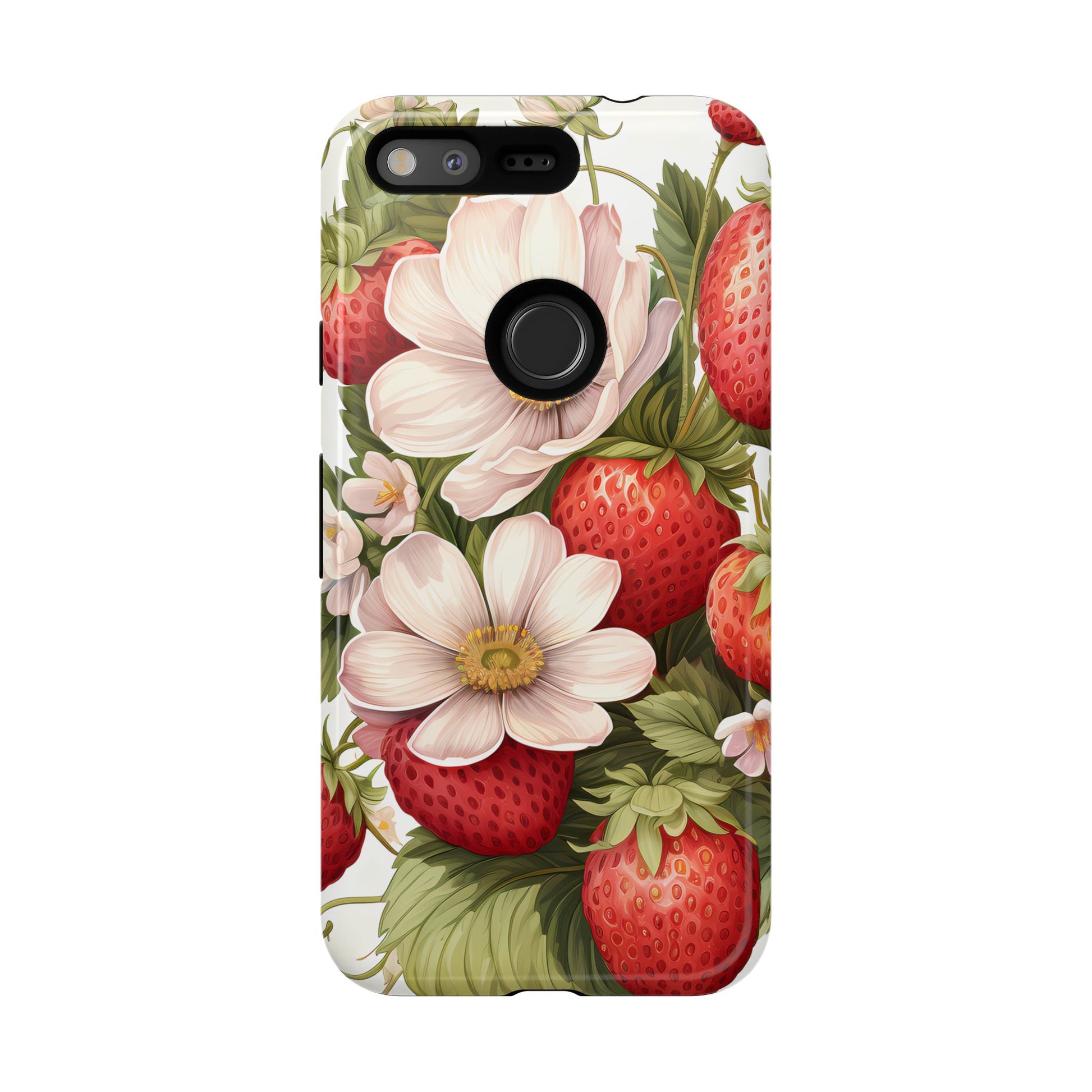 Strawberry Blossom Phone Case — Floral Protective Tough Case - Ramshackle Shack
