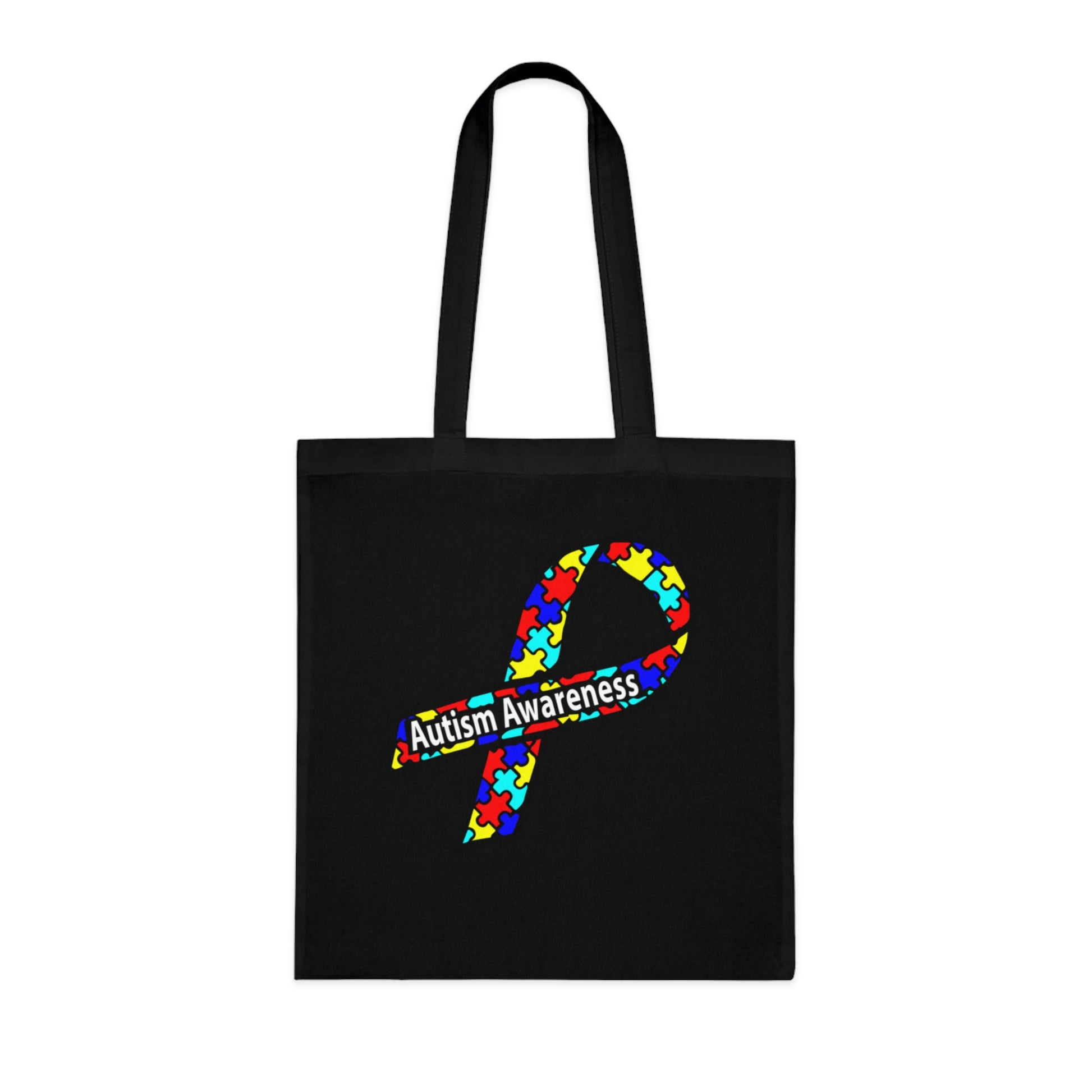 Autism Awareness Puzzle-Heart Cotton Tote — “Not Fighting Autism, Working With It” - Ramshackle Shack