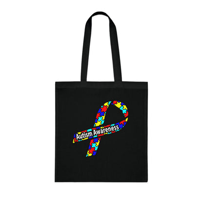 Autism Awareness Puzzle-Heart Cotton Tote — “Not Fighting Autism, Working With It” - Ramshackle Shack