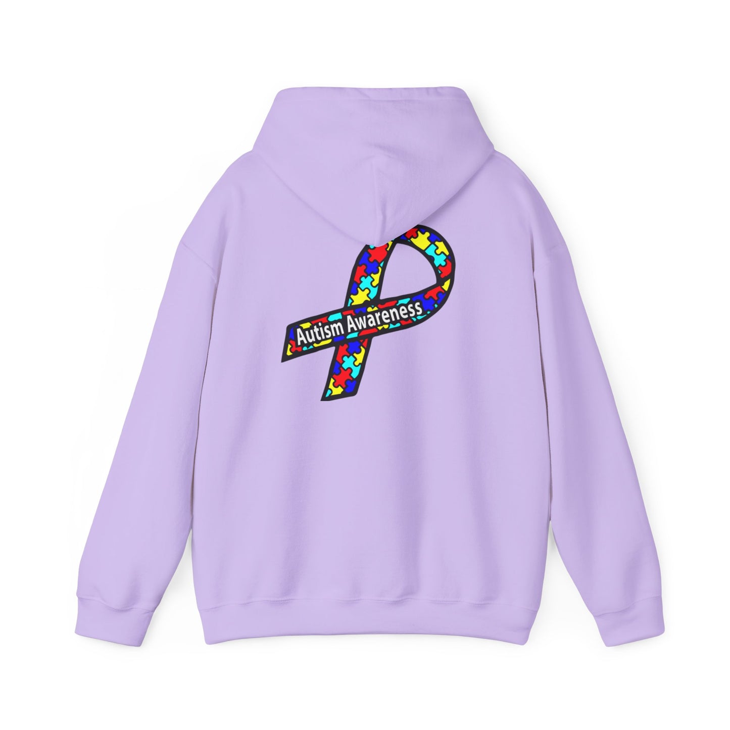 Autism Awareness Hoodie — "Live, Love, Accept" Heartbeat Puzzle-Rainbow - Ramshackle Shack