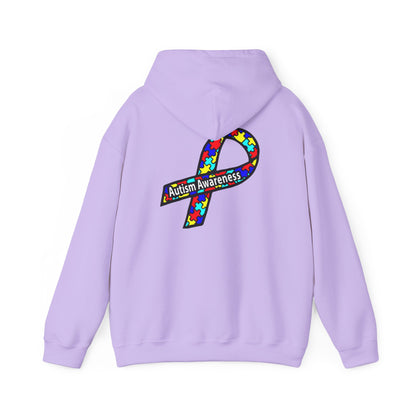 Autism Awareness Hoodie — "Live, Love, Accept" Heartbeat Puzzle-Rainbow - Ramshackle Shack