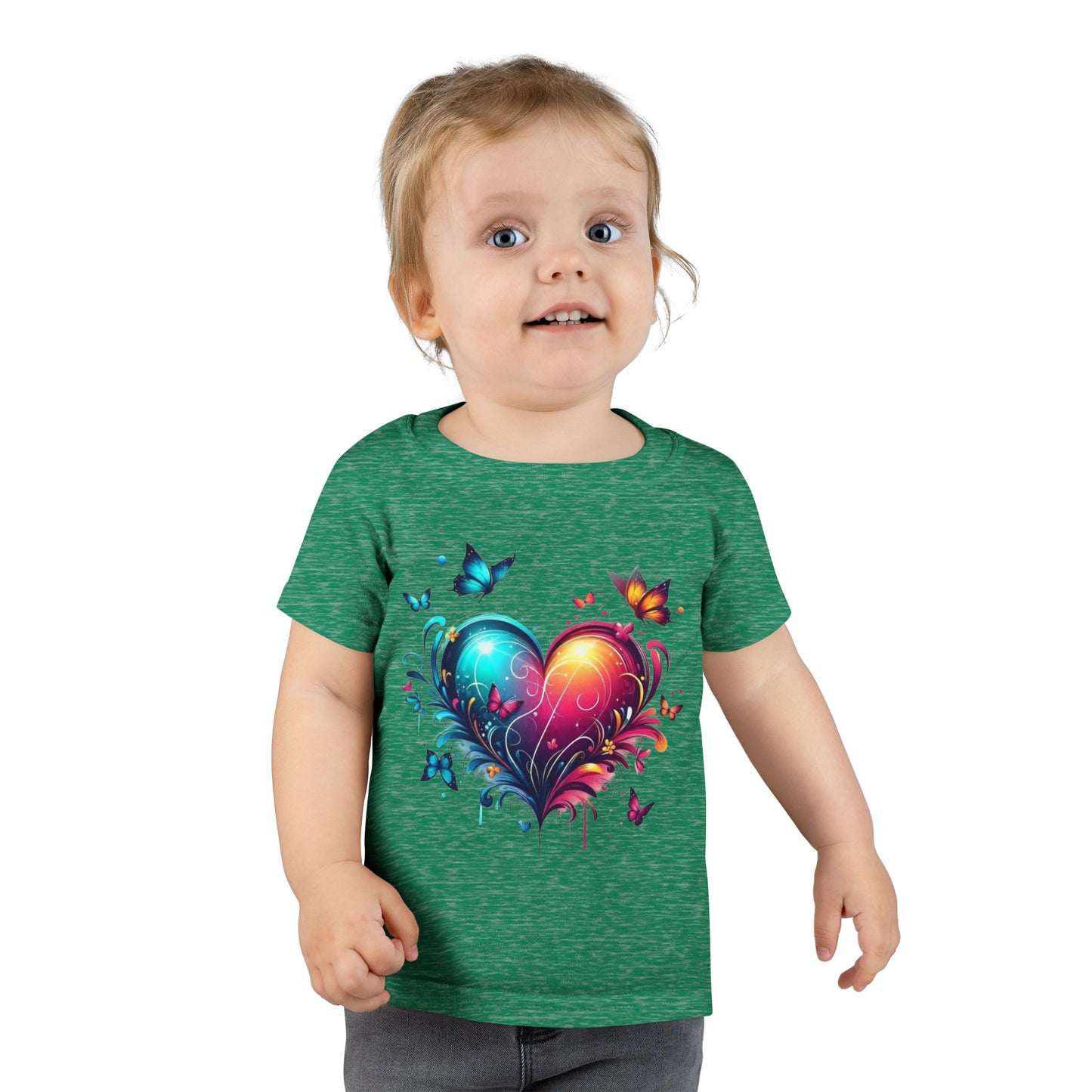 Colorful Heart & Butterflies Graphic Toddler Tee - Ramshackle Shack