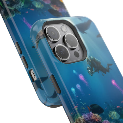 Underwater Diver Phone Case — Magnetic Impact‑Resistant Ocean Design