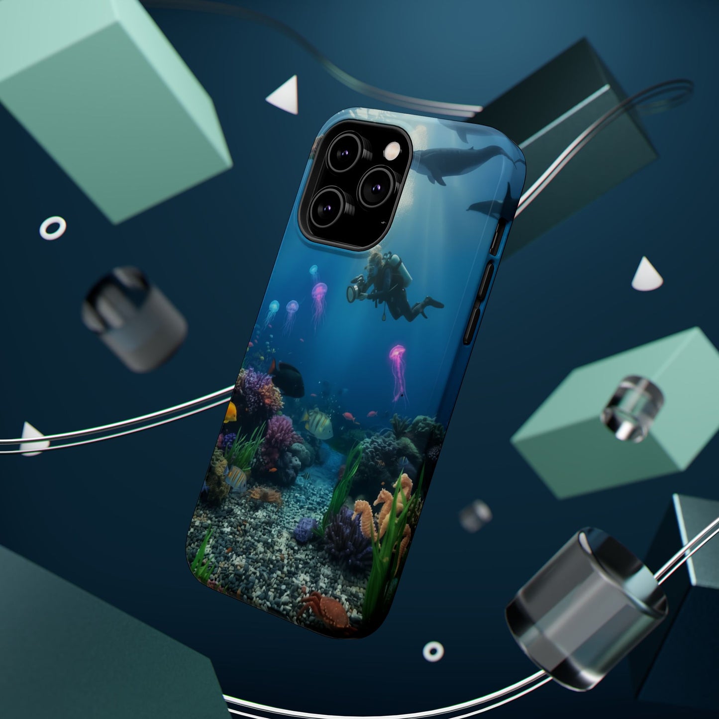 Underwater Diver Phone Case — Magnetic Impact‑Resistant Ocean Design