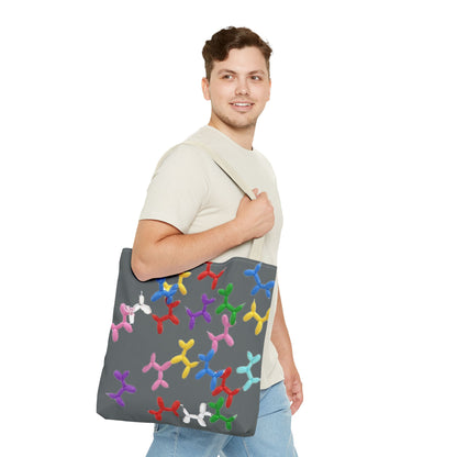 Balloon Dog Pattern Tote Bag – Colorful Pop Art Reusable Shopper - Ramshackle Shack