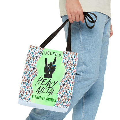 Heavy Metal & Energy Drinks Tote Bag — Neon Rock Energy Design - Ramshackle Shack