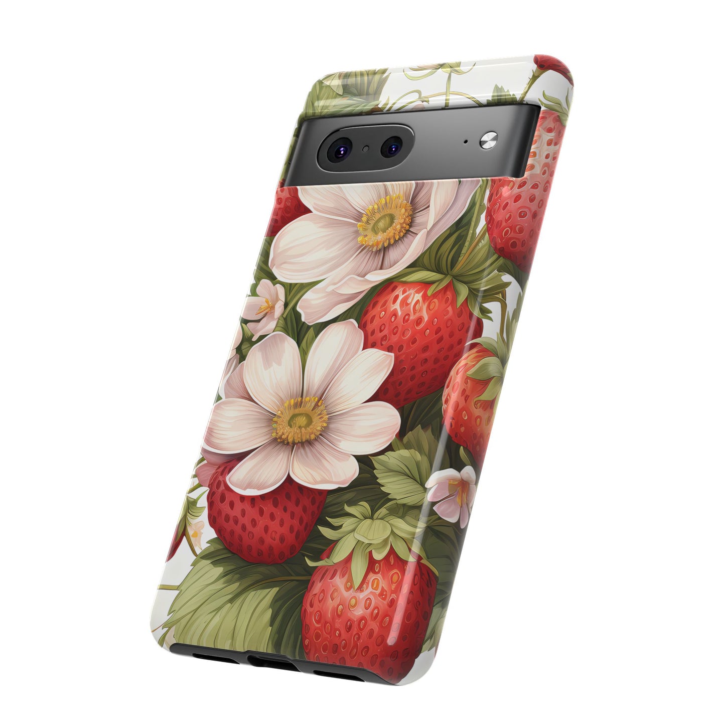 Strawberry Blossom Phone Case — Floral Protective Tough Case - Ramshackle Shack