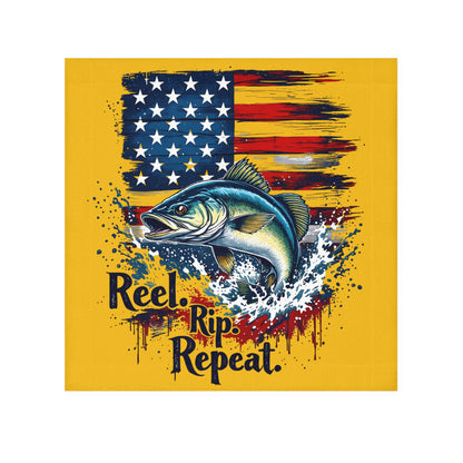 Reel Rip Repeat American Flag Jumping Fish Face Towel - Ramshackle Shack