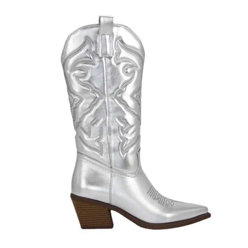 Vintage Women's Chunky Heel High Cowboy Boots - Ramshackle Shack
