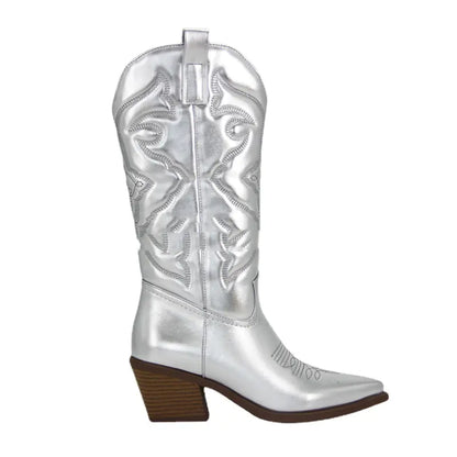 Vintage Women's Chunky Heel High Cowboy Boots - Ramshackle Shack
