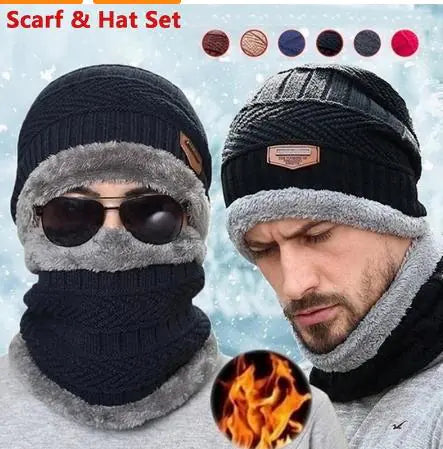 Warm Knit Winter Beanie Hat and Scarf Set for All - Ramshackle Shack