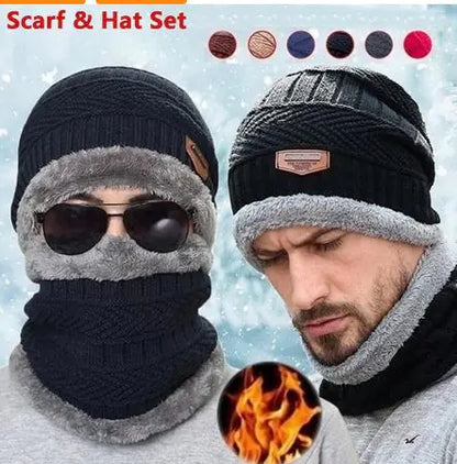 Warm Knit Winter Beanie Hat and Scarf Set for All - Ramshackle Shack