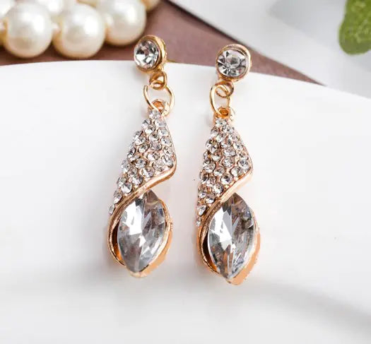 Fashionable Gemstone Glass Drop Earrings (Wholesale) - Ramshackle Shack