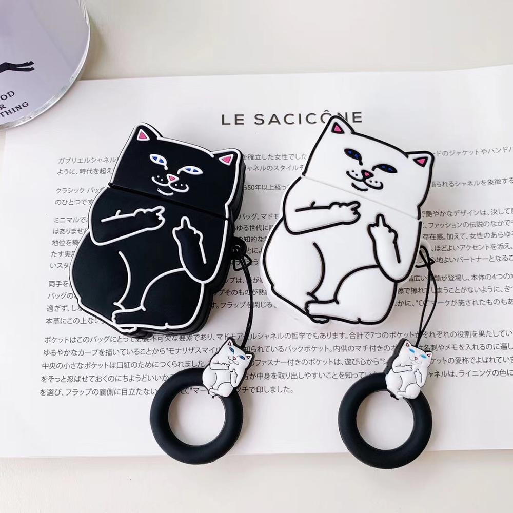 Cartoon Cat AirPods Case - Ramshackle Shack