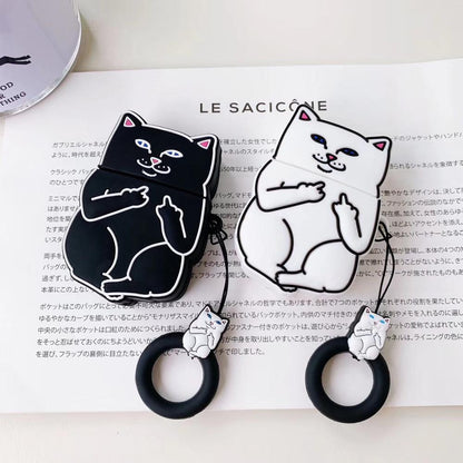 Cartoon Cat AirPods Case - Ramshackle Shack