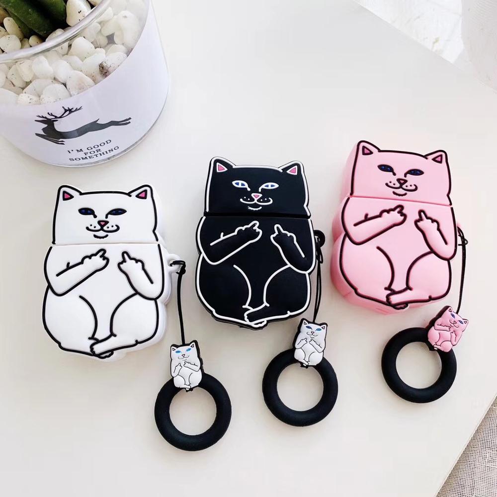 Cartoon Cat AirPods Case - Ramshackle Shack